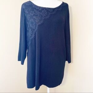 Lane Bryant Lace Accent Black Sweater - 18/20